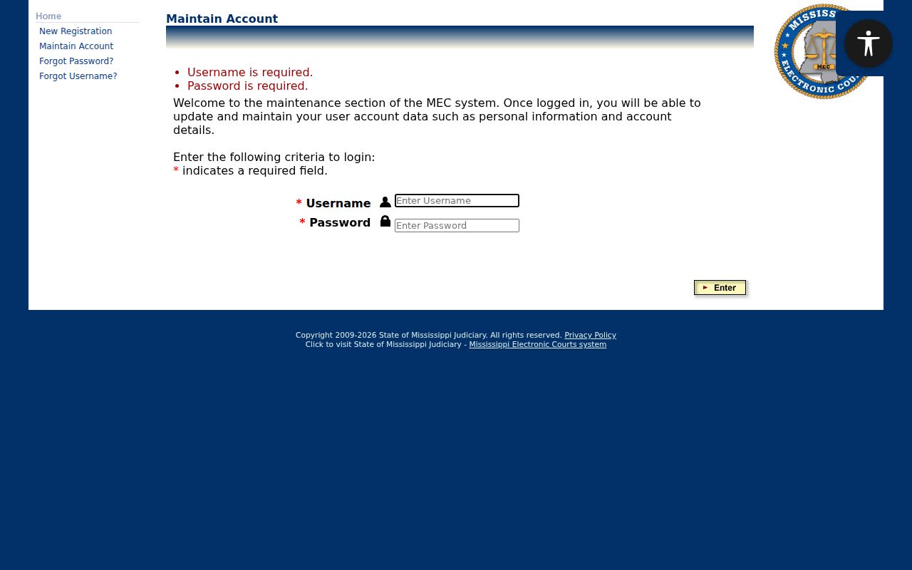 Winston case search PAMEC username and password login