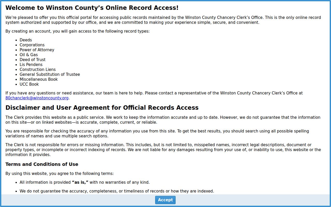 Winston County civil docket land-index portal source