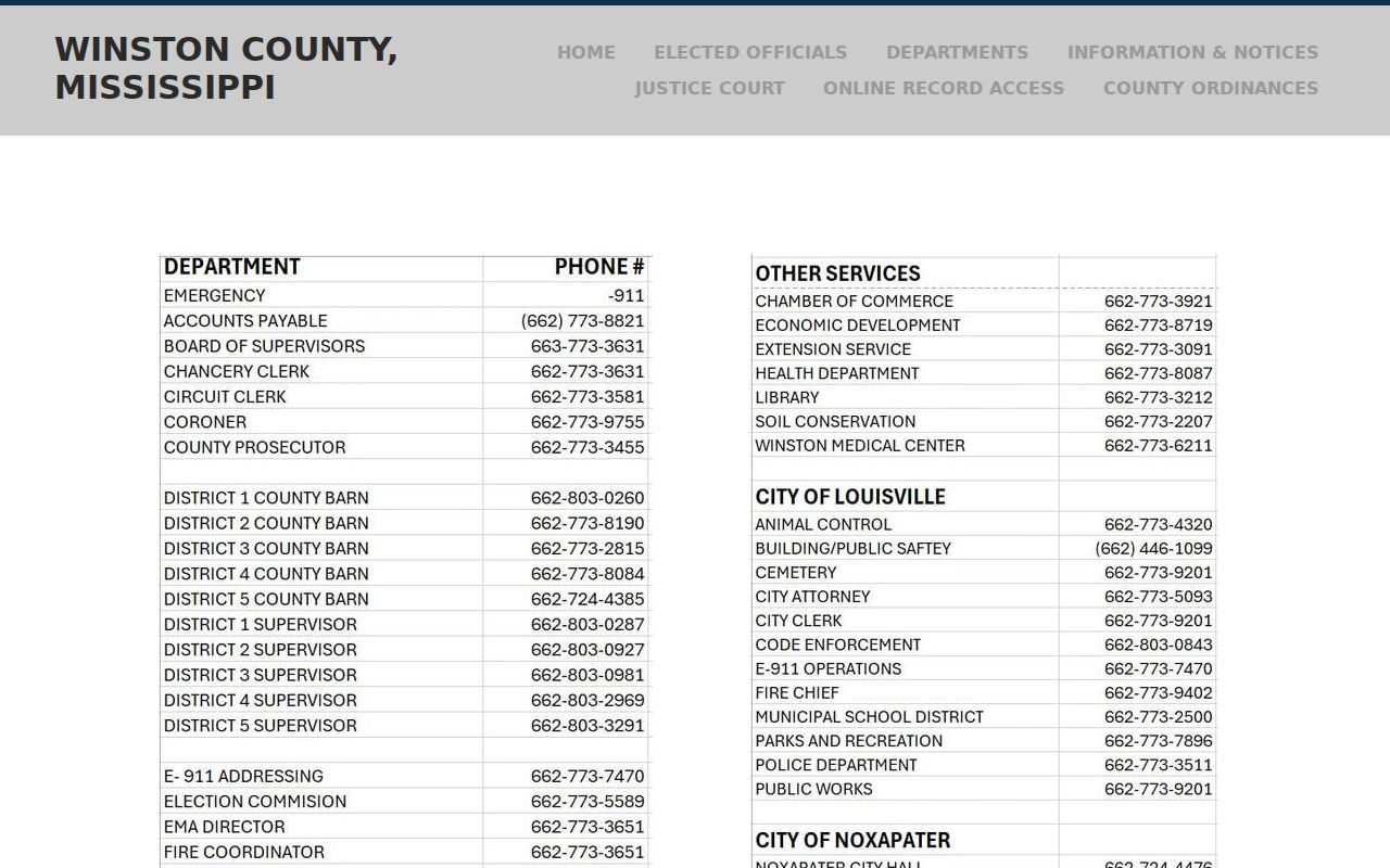 Winston County court docket county contact navigation