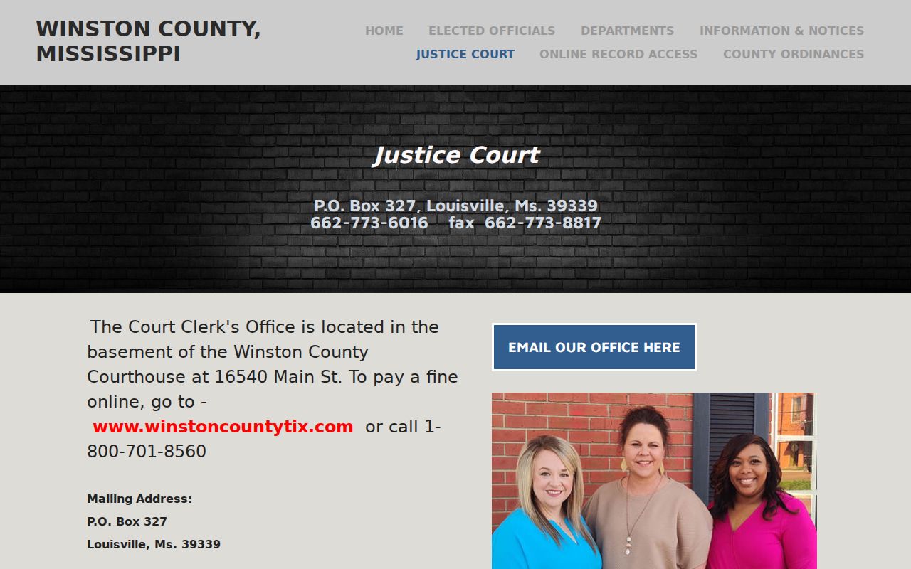Winston County court docket Justice Court jurisdiction page